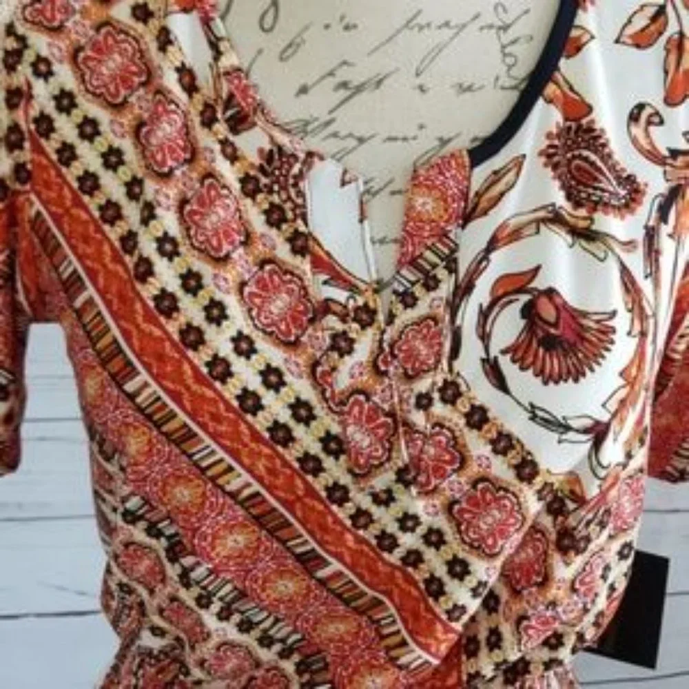 NWT Enfocus Studio Orange Paisley Dress - Picture 3 of 5